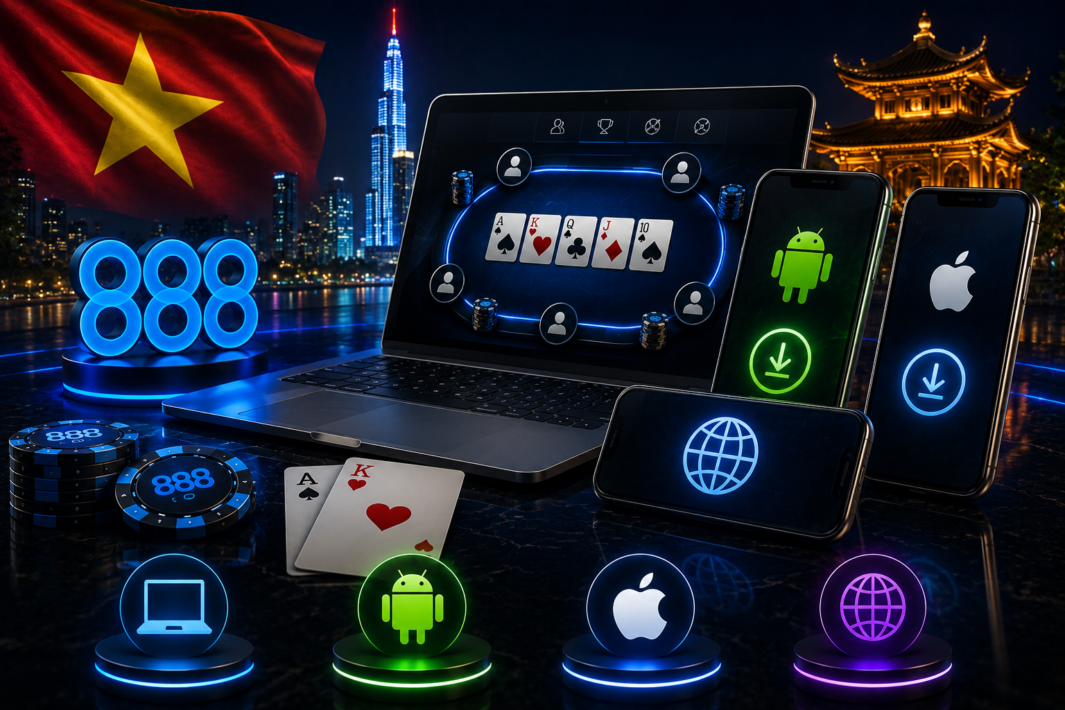 888 Poker download app for Vietnam players